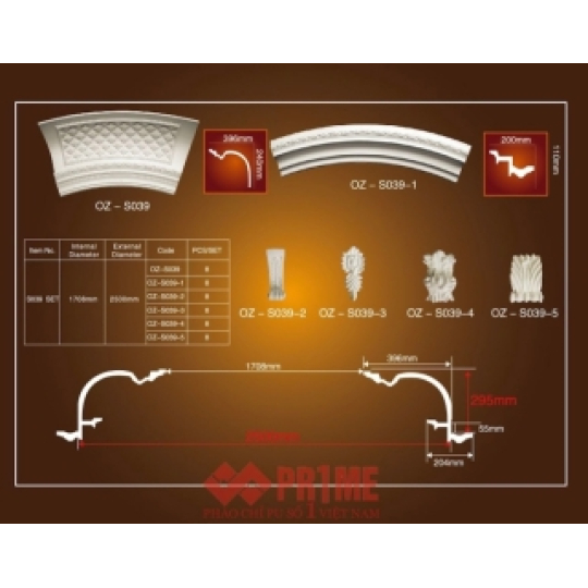 Mẫu cột nhưa PU số 4